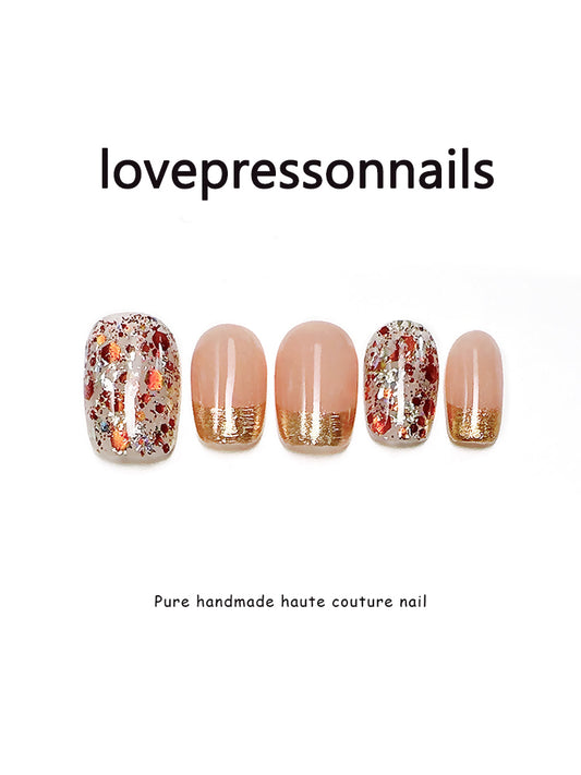 Reusable sequin press-on nails