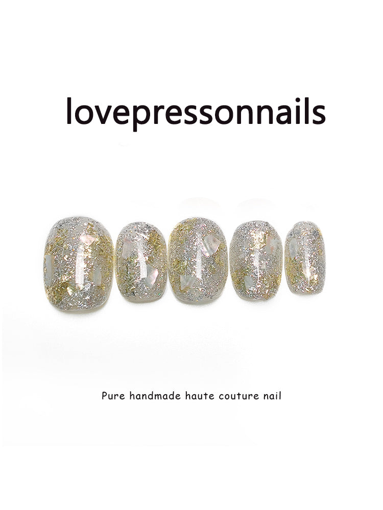 Yellow Sequin Press on Nail