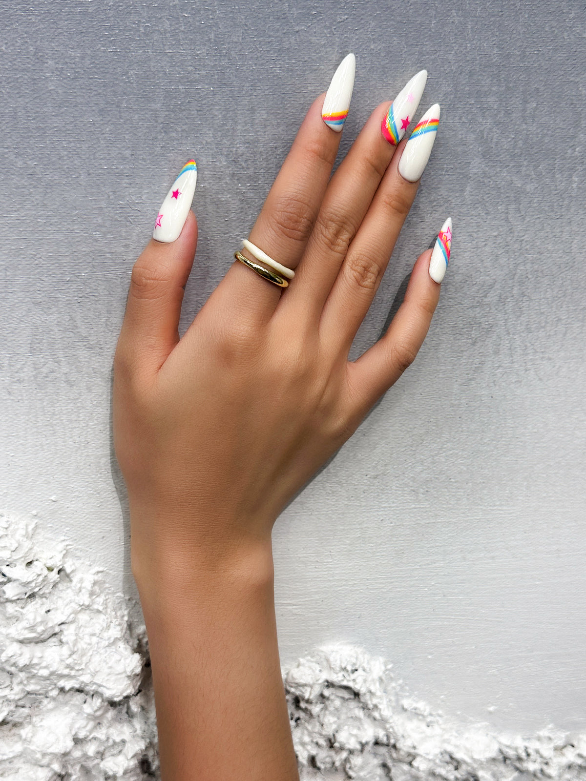 Rainbow Stars Press On Nails, LGBTQ Nails