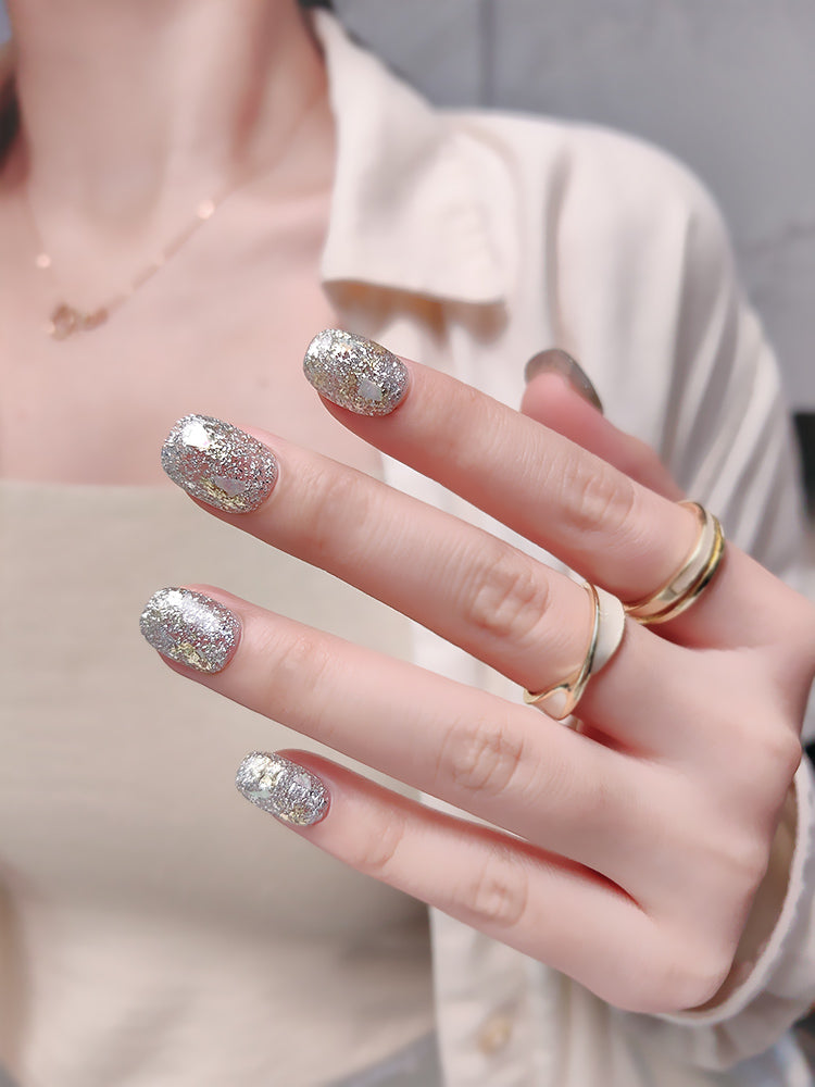 Yellow Sequin Press on Nail